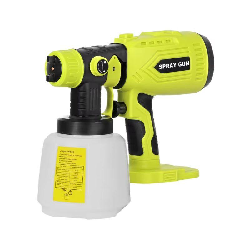 

200W Cordless HVLP Paint Sprayer for Ryobi 18V ONE+, 4 Nozzles, 3 Patterns, 1000ML Container, Handheld Spray Gun (No Battery) помаранчевий