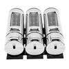 Dispenser da Doccia a 3 Scomparti 3x400ml Grande Capacità Ricaricabile Montato a Parete Dispenser per Shampoo e Balsamo per Bagno