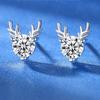 Korean Version Of Christmas Gift Temperament Compact Antlers Earrings Cute Stud Earrings Women'S Trendy Jewelry