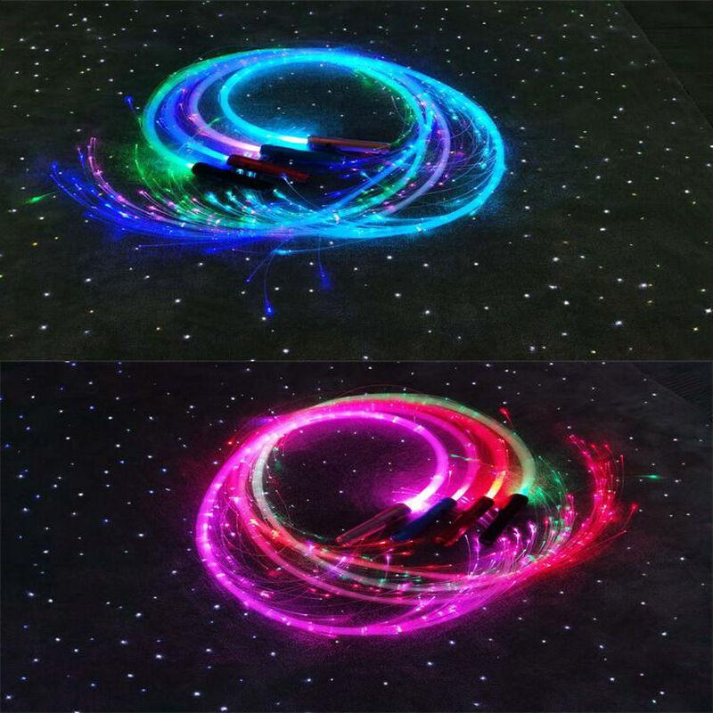 Rechargeable LED Fiber Optic Whip Pixel Light-up Whips Light Flow Toy Perfect for Dance Parties Light Shows Rave EDM Music Show