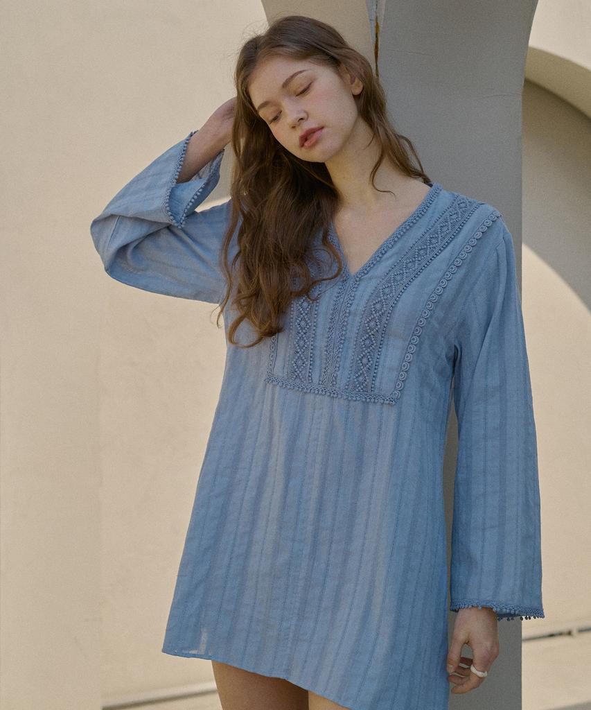 Atempo Kaftan Mini Onepiece_Soft Blue