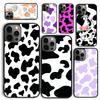 White Black Cow Phone Case for iPhone 17 Air 16 Coque 15 14 12 13 PLUS 11 PRO MAX Back Cover Fundas Shell