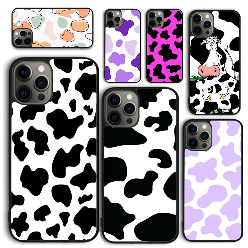 White Black Cow Phone Case for iPhone 17 Air 16 Coque 15 14 12 13 PLUS 11 PRO MAX Back Cover Fundas Shell