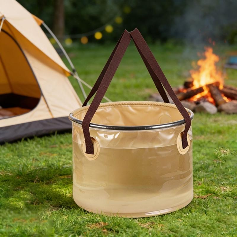 Collapsible Water Bucket For Camping Fishing Outdoor Activity 20L/30L Capacity With Handle PVC Portable Storage