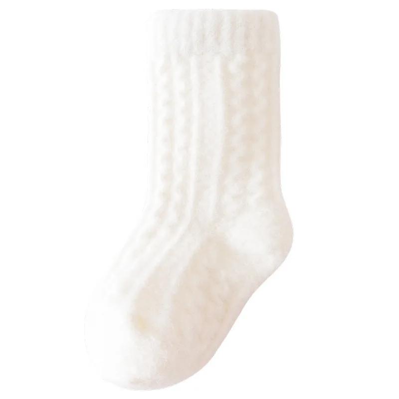Winter Thickened Newborn Baby Warm Socks Baby Foot Warmer Infant Kids Solid Color Floor Socks Children's Sleeping Sock