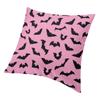 Pastel Goth Pink Black Bats Nordic Throw Pillow Cover Home Decorative Halloween Witch Chair Cushion 45x45cm Pillowcases