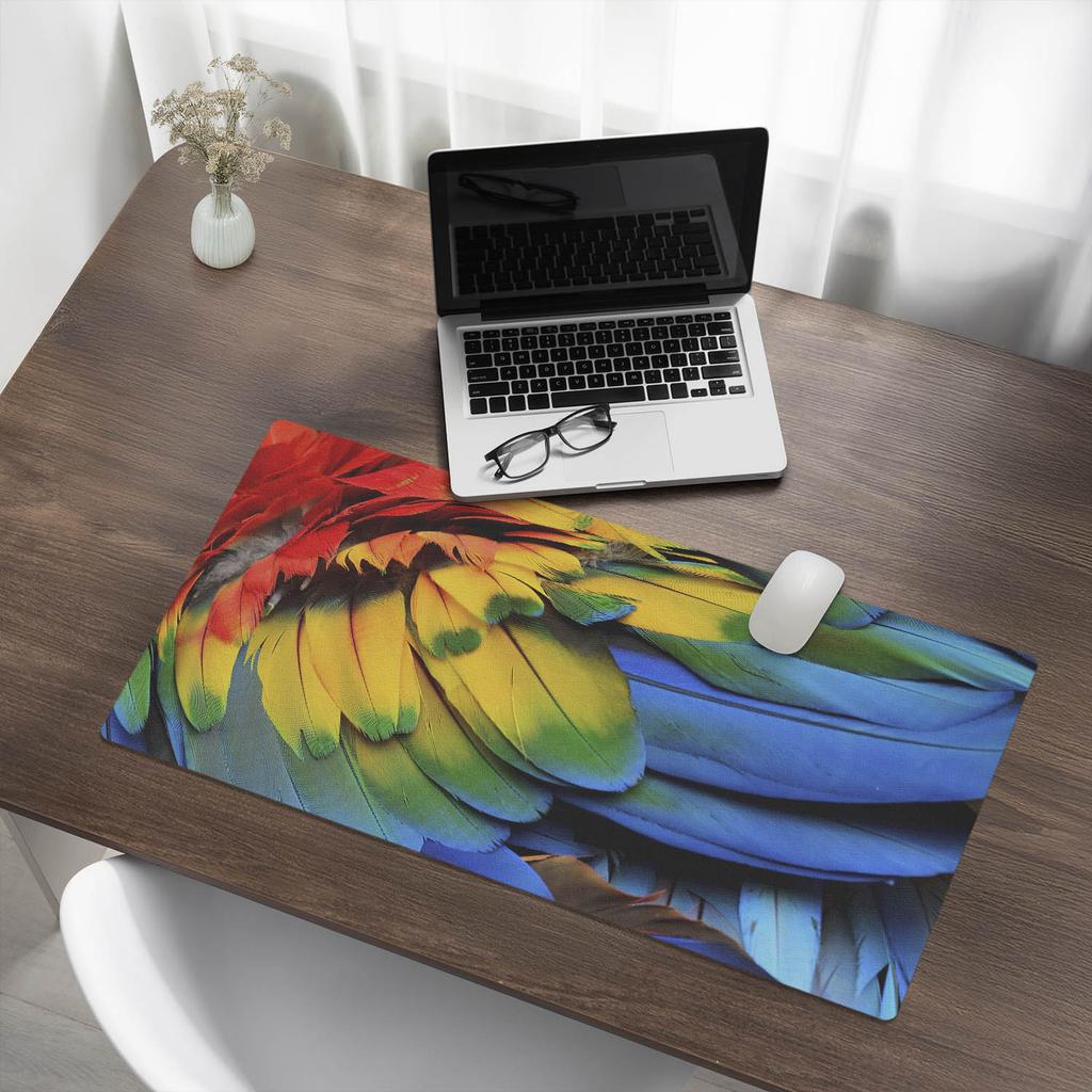 Mata Dekoracyjna Na Stół Z Nadrukiem Premium Kolorowe Pióra Papugi 90X45 Cm