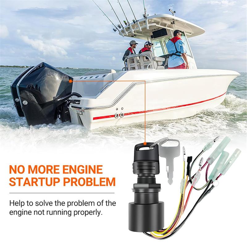 Boat Ignition Key Switch Fittings For Mercury Outboard Motors 3 Pos 87-17009A5 Engine Ignition Key Switch Replacement Boat Parts