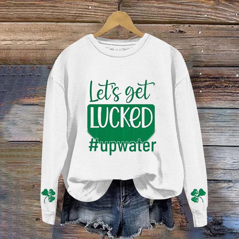 Unisex Simple Round Neck Letter Print Sweatshirt