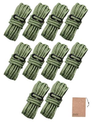 DaLaCa Paracord Zeltseil Planenseil Abspannseil mit reflektierendem Material, Stärke 4 mm, 5 mm, Länge 4 m, 6er-Set, 8er-Set, 10er-Set, Tragkraft 350 kg, flexibles Metall