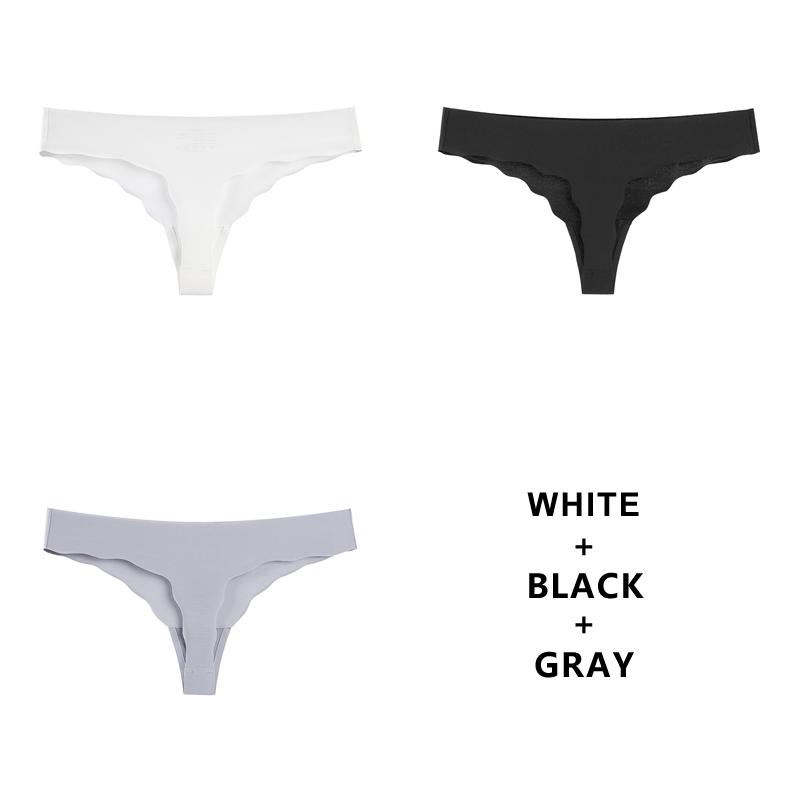 3PCS/Lot Seamless Panty Set Underwear T-back Female Comfort Intimates Fashion Ladies Low-Rise Briefs Panties Women Sexy Lingerie