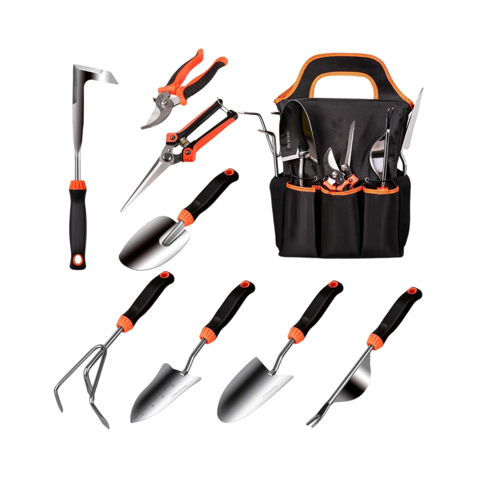 

Suitable forFactory Direct Garden Tool Set Stainless Steel 9-piece Set Gardening Tools Gloves Scissors Garden One Size чорний