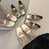 French Ballet Style Shallow Mouth Flat-soled Single Shoes Women's Summer 2025 New Models with Skirts Mary Jane Shoes Thick Heel Single Shoes