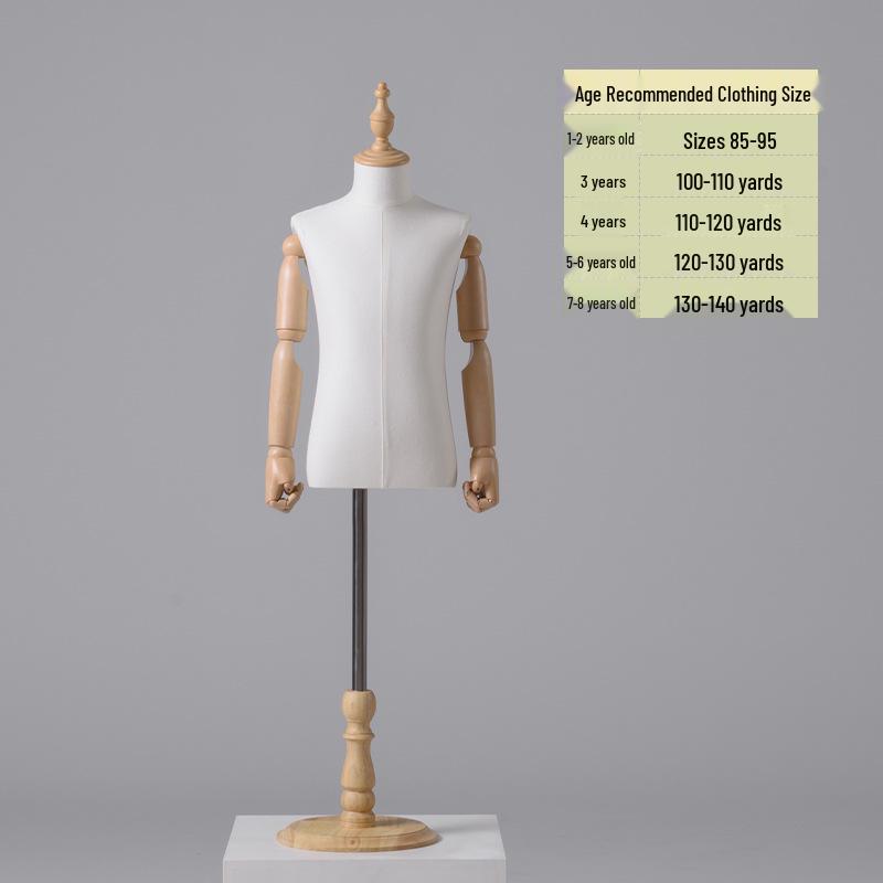 Child Mannequin Display Stand: Solid Wood & Fabric for Toddler Clothing