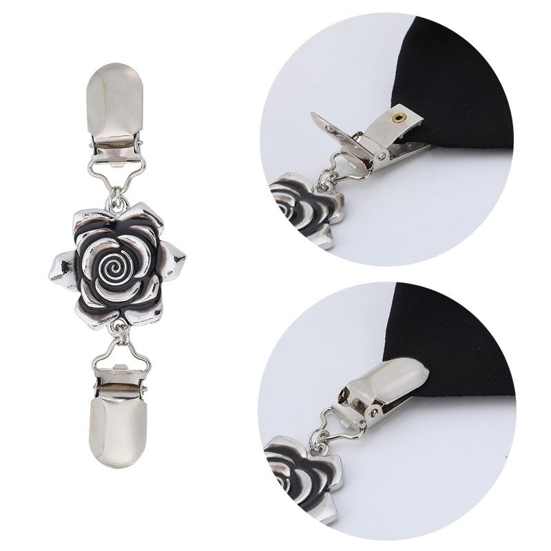 Rhinestone Flower Shape Cardigan Clip Vintage Scarf Buckle Vest Clip Fasteners for Clothes Haberdashery Sewing Clothing Clip