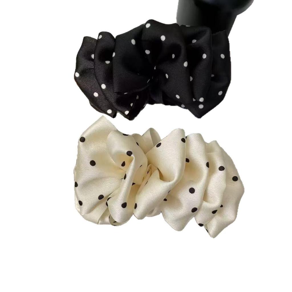 Polka Dot Pleated Cloud Bubble Banana Hair Clip