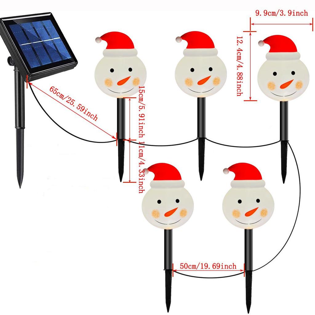 Solar Santa Claus LED Garden Stake Lights for Outdoor Lawn and Courtyard