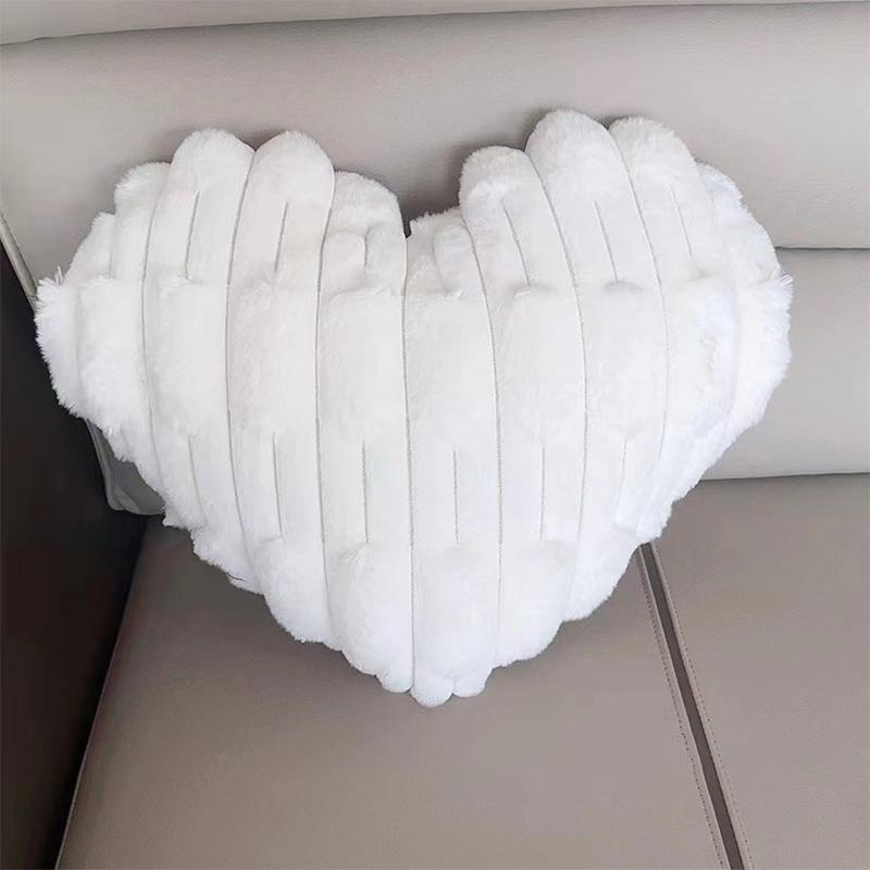 Heart Shaped Stripe Plush Soft Pillow Fluffy Sleeping Pillow Living Room Home Decor Valentine Day Gifts Comfortable Sofa Cushion