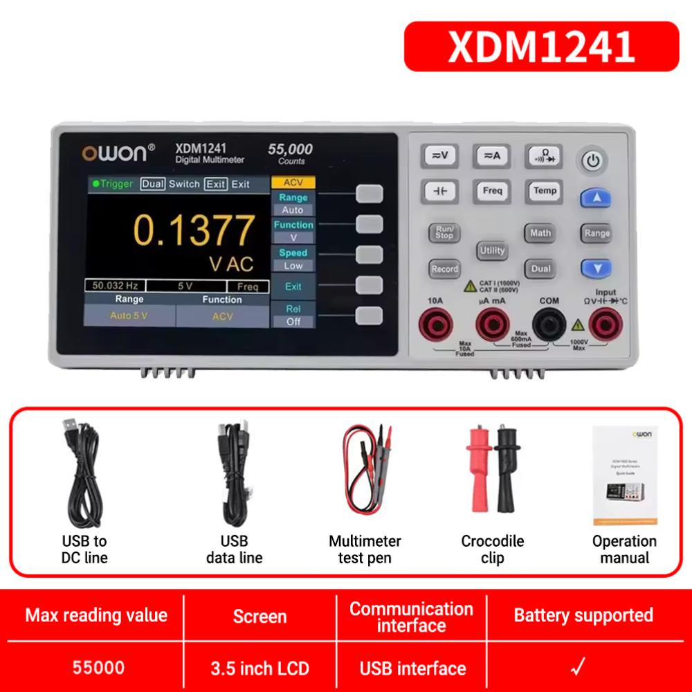 

Професійний Мультиметр XDM1041/XDM1241 55000 відліків True RMS Настільний вимірювач для тестування напруги, струму, температури AC/DC