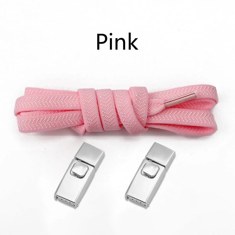 1Pair 8MM Flat Tennis No Tie Shoelace Press Lock Shoelaces Without Ties Elastic Laces Sneakers Adult Kids for Shoes Accessories
