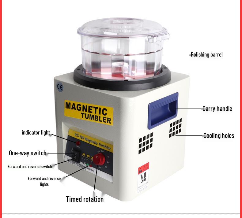 KT-185 Magnetic Polisher: Rust Removal Grinder for Gold, Silver, and Metal Jewelry