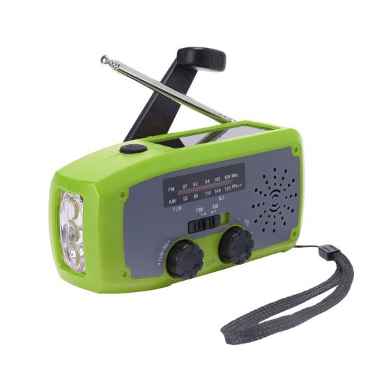 Emergency Solar Radio Design Portable Hand with LED Flashlight Compact Crank Solar Powered Rechargeable