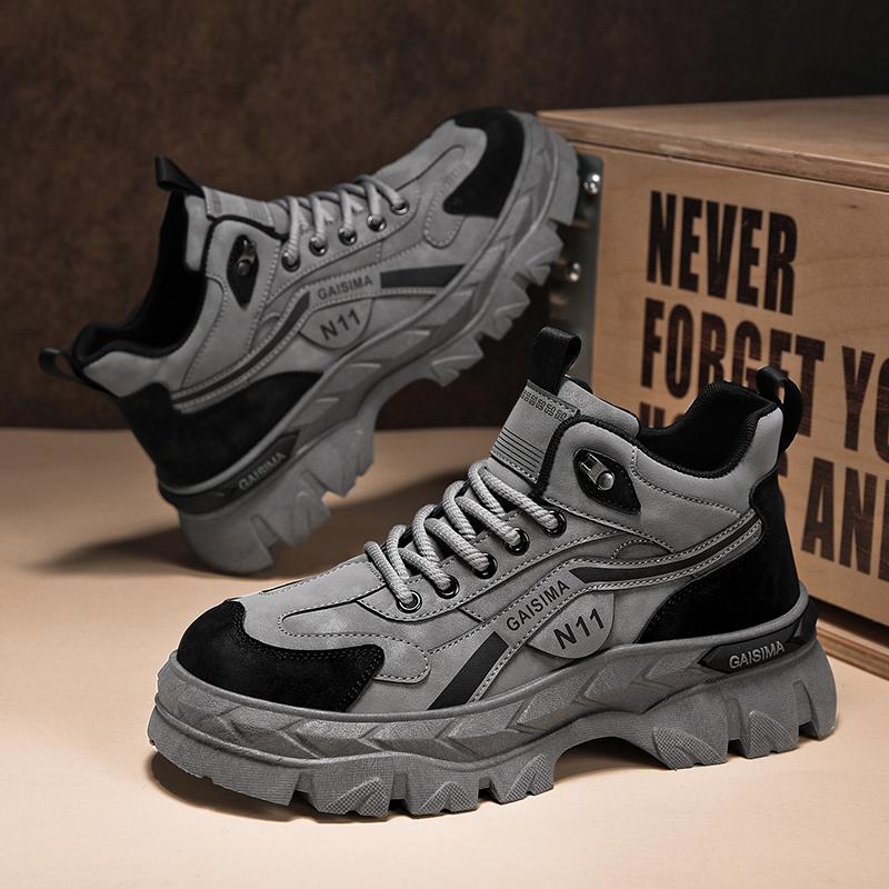 Neue Mode Herbst und Winter Herren High Top Martin Stiefel Studenten Männlich Jungen Trendy Weiche Sohle Arbeitsschuhe Arbeitsschutz Martin Sneakers