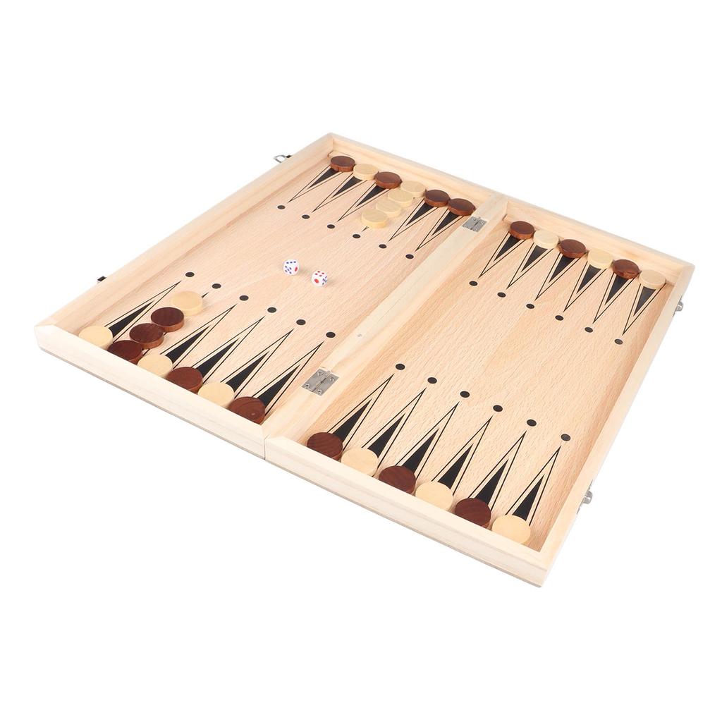 International Chess Portable 3 In 1 Wooden Foldable International Wood Chess Set for Kids Adults