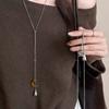 2026 Vintage Natural Spotted Tiger Eye Stone Star Moon Water Drop Pendant Adjustable Long Chain Necklace For Women Accessories