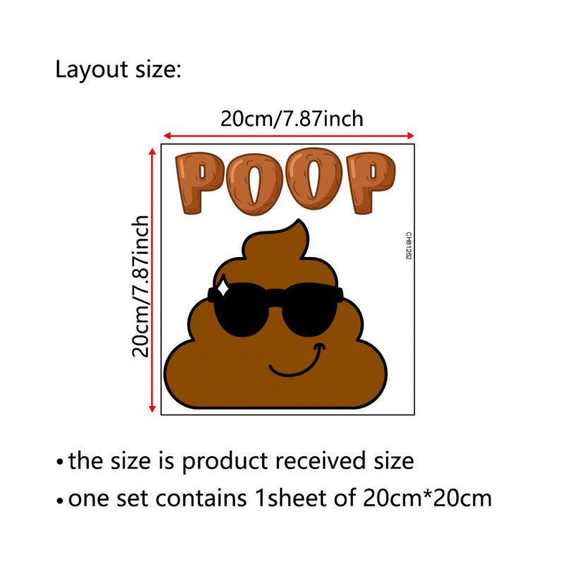 Poop Funny Creative Wc Waterproof Sticker Pvc Self-Adhesive Decorative For Home Bathroom Toilet Accessories Home Decoration