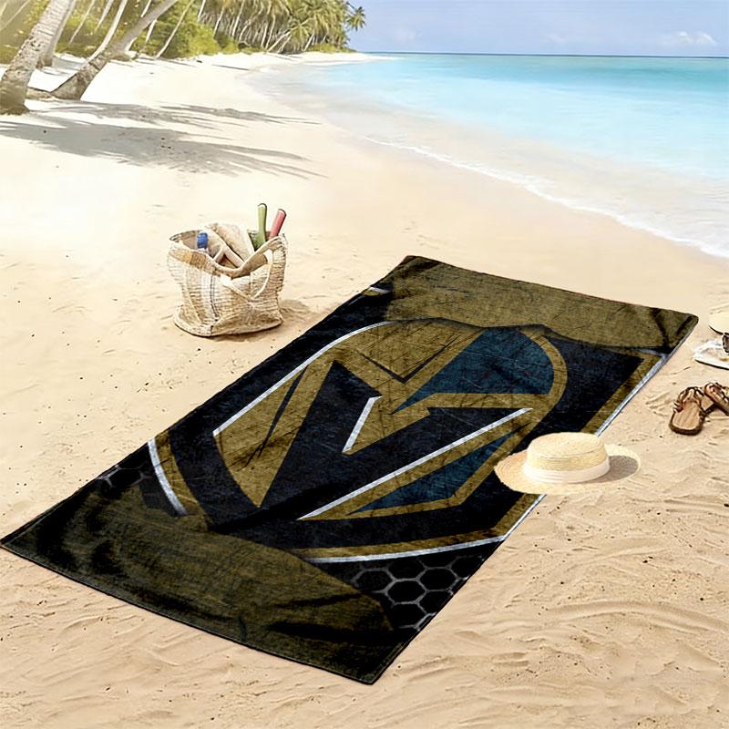 Vegas Golden Knights Print Beach Towel, Large Soft Quick Dry Towel for Beach Camping Swimming