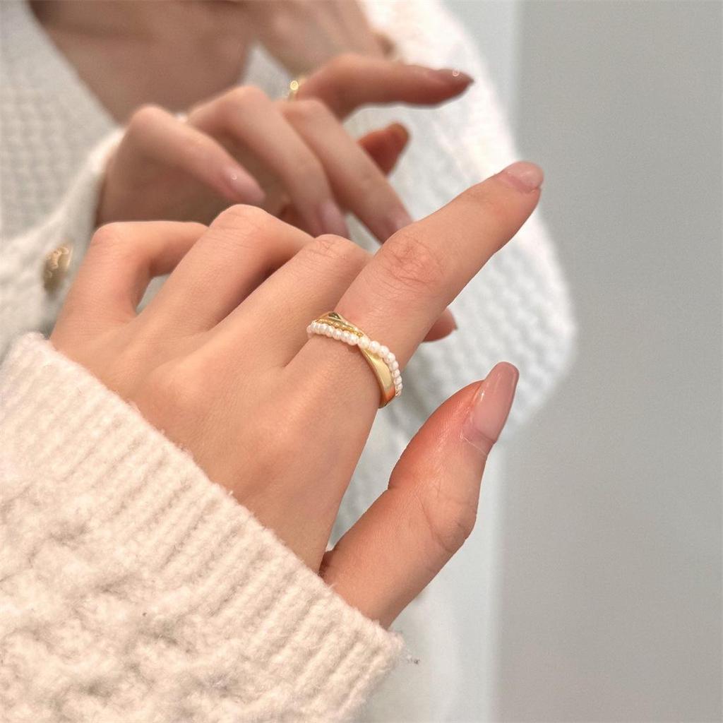 Enamel Drip Glaze Butterfly & Mother of Pearl Silver Ring - Elegant, Non-Fading Women's Jewelry