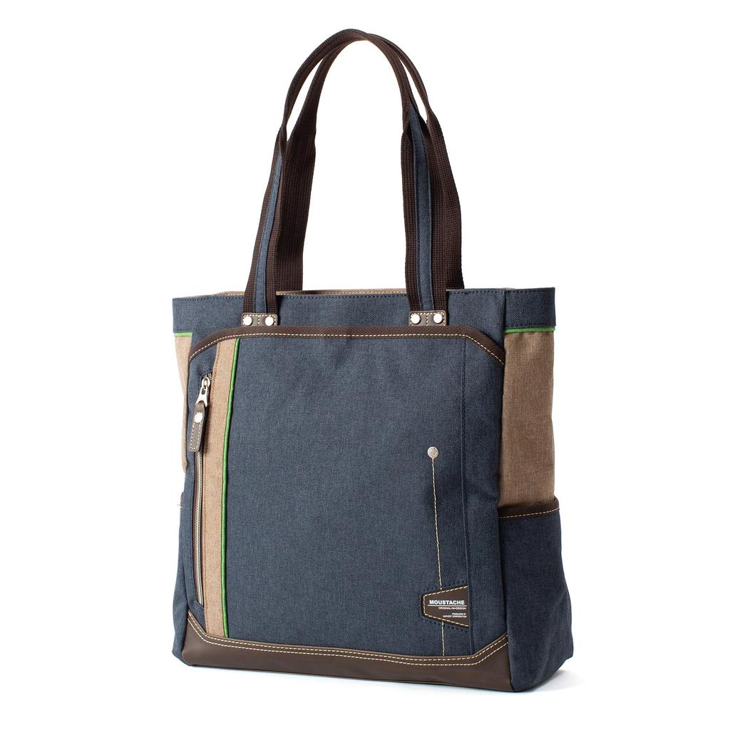 Tote Bag JLG4651 Navy [Mustache] (for Town)