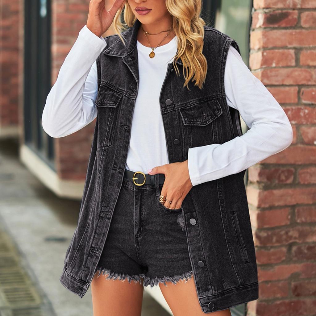 Women's Casual Loose Vintage Denim Vest Jacket