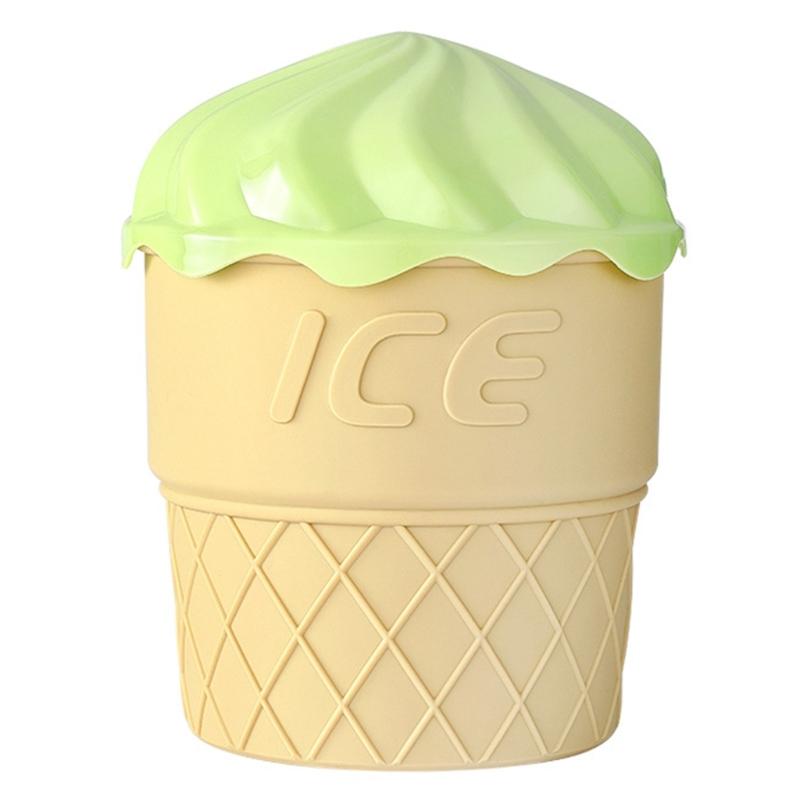 

Silicone Ice Cream Container Double-layer Ice Bucket with Lid Dishwasher Safe Ice Making Mould Kitchen Accessories зелений