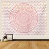 VIKAMA Pink Mandala Tapestry Bohemian Psychedelic Decorative Wall Hanging Living Room  Bedroom Wall Art Room Decor