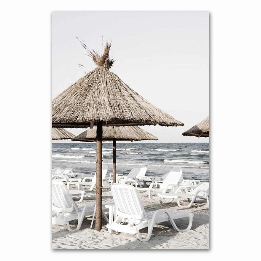 Tropical Summer Sea Landscape Print Coastal Bridge Grass Canvas Art Painting Seascape Picture Living Room Wall Decoration