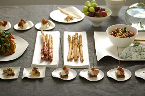 Wasara Rectangular Plates, Set of 50, Disposable Paper Plates, Japanese Lacquerware, Perfect for Cherry Blossom Viewing, DM-014S