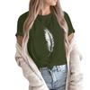 Women's Fashion Casual Printed Short Sleeve Round Neck Pullover Tops
