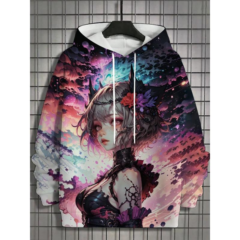 Autumn and Winter Men's Sports Hoodies Unisex 3D Printing HD Anime Girl Printing Hoodies Harajuku Fashion Pullovers