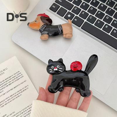 3D tacskó hűtőmágnes Rajzfilm kutya macska hűtőmágnes Otthoni Iroda Konyhaszekrény Cica kiskutya állat díszítő mágnes