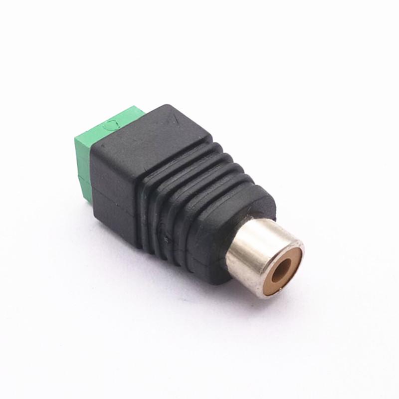 Solderless RCA Female Green Terminal Connector for DC Audio Monitoring