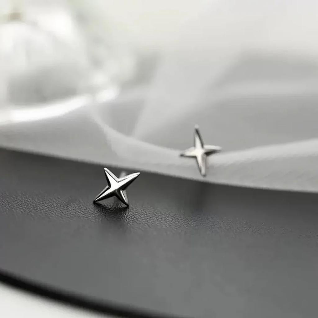 Korean Version of Four-star Bone Earrings with Simple and Cool Style Earrings and Clasps, Ins Earrings