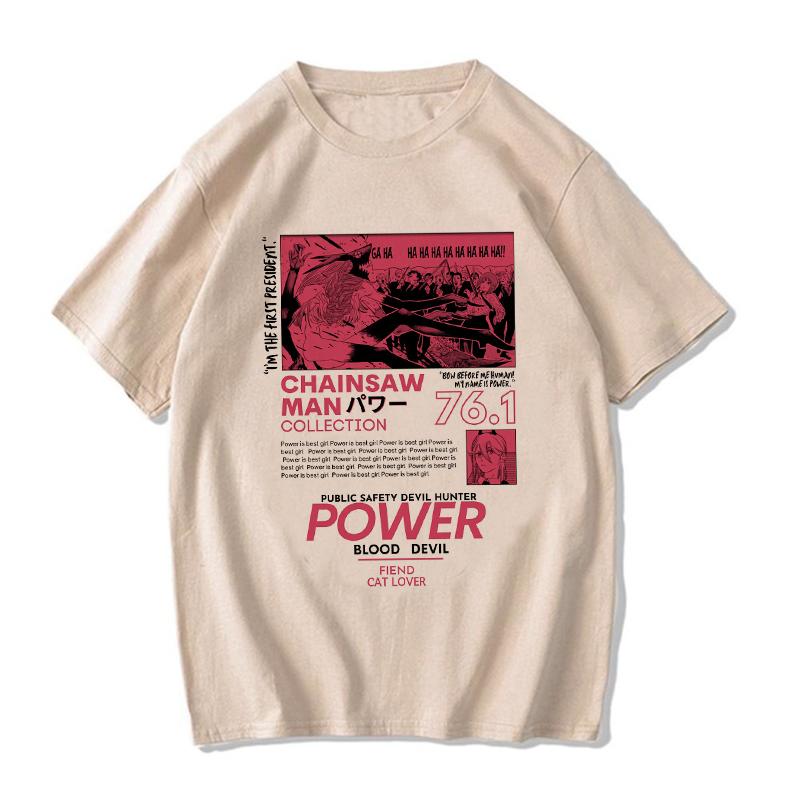 Chainsaw Unisex T Shirt Unisex EU Unisexga Cartoon Pochita Tshirt Japanese Anime Makima Harajuku Graphic Tees Clothing Tops Tshirt