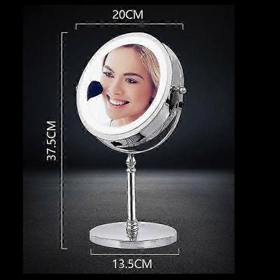 1X/10X Vergrößernder Kosmetikspiegel, Dimmbares LED, 360 Grad drehbarer Schreibtisch-Doppelseitiger Spiegel 25-26