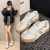 Leather Platform German Training Shoes Women's 2025 New Summer Mesh Embroidered Breathable Casual Shoes Thin Small Whiteboard Shoes