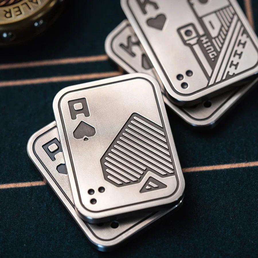 Magnetic Push Card Pushing Plate Mechanical Slider Haptic Coin Metal Anti Stress Reducing Sensory Toy Mini Fidget Relieve Adults