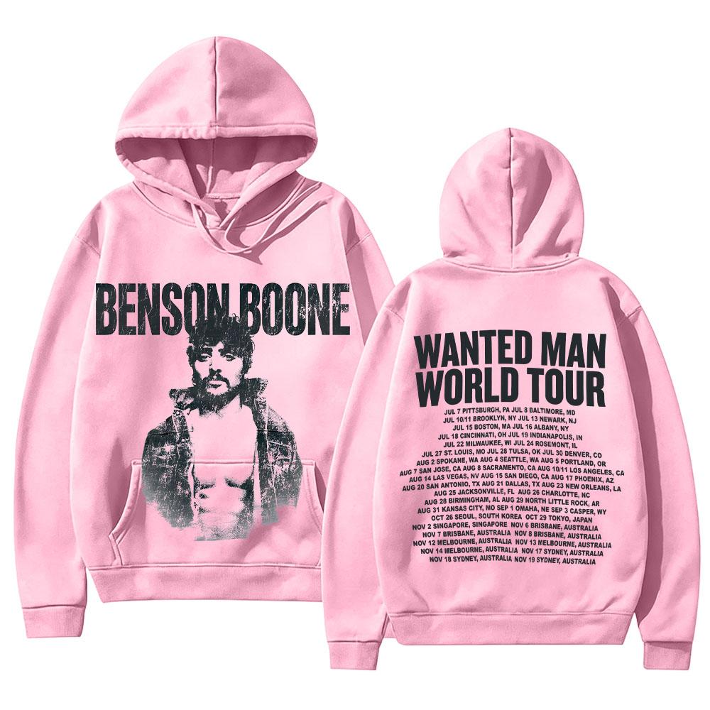 Benson Boone Merch Sweatshirts Wanted Man Asche Hoodie Mode High Street Kapuzenpullover Unisex Vintage Ästhetik Grafikdruck Pullover