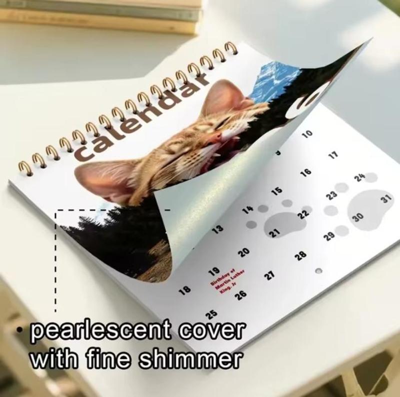 2026 Kitten Themed Wall Mounted Calendar Planner 12 Month from Jan To Dec with Date Highlight For Daily Weekly Planning