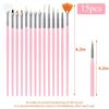 YIKOOLIN 15pcs Nail Paint Brushes Set Acrylic UV Gel Drawing Dotting  Nail Art Brushes for Gel Polish Nail Art Design Tools